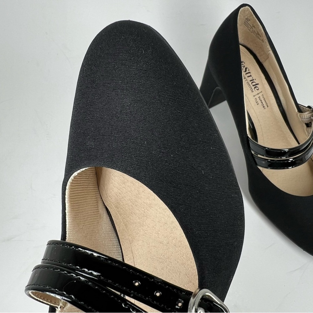LifeStride Women's True Block Heel Mary Jane Pumps Black Micron Size 5M - Picture 10 of 13